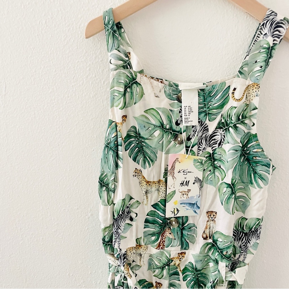 NWT H&M Karolina Kijak Jumpsuit Safari Jungle Zebra Giraffe Cheetah Girls - Picture 4 of 6